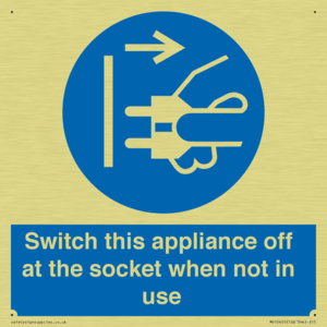 Switch this appliance off at the socket when not in use